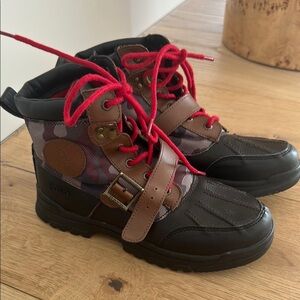 Polo Ralph Lauren Boys' Oslo High
 - Black and Brown camo kids 5.5